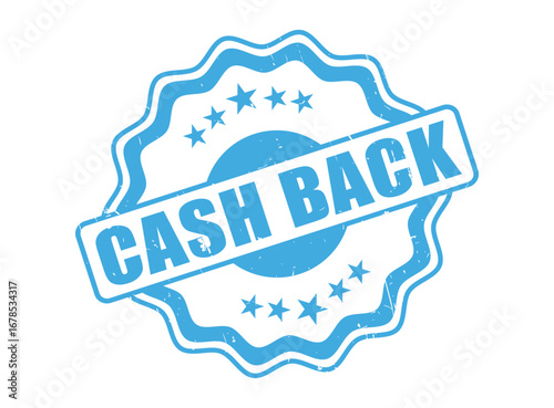 Cash Back Rubber Stamp Seal with a Decorative Border
