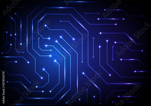 Digital circuit board background. Futuristic system abstract circuit board data and technology concept. Design for microchip chip and system interface.