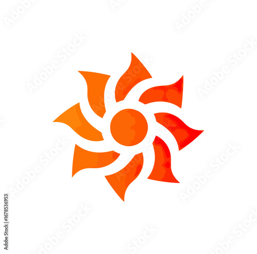 Stylized sun or flower graphic design