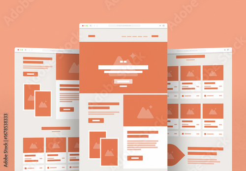 Creative Landing Page Wireframe Layout for Modern UI UX Web Design