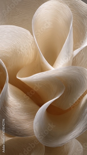 Abstract swirls of light beige paper