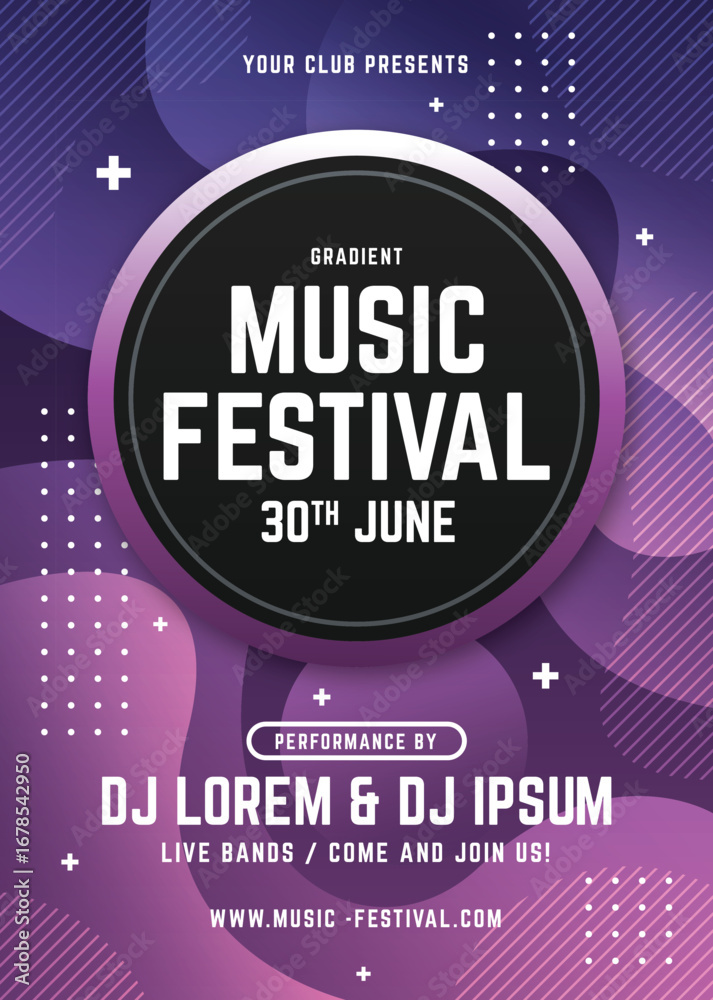 Fototapeta premium 08 - PRINT Gradient music festival poster template