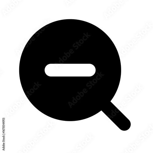 magnifying glass minus solid icon