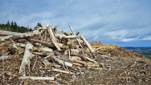 New Zealand Forestry Trig Hill Levin Slash Heap