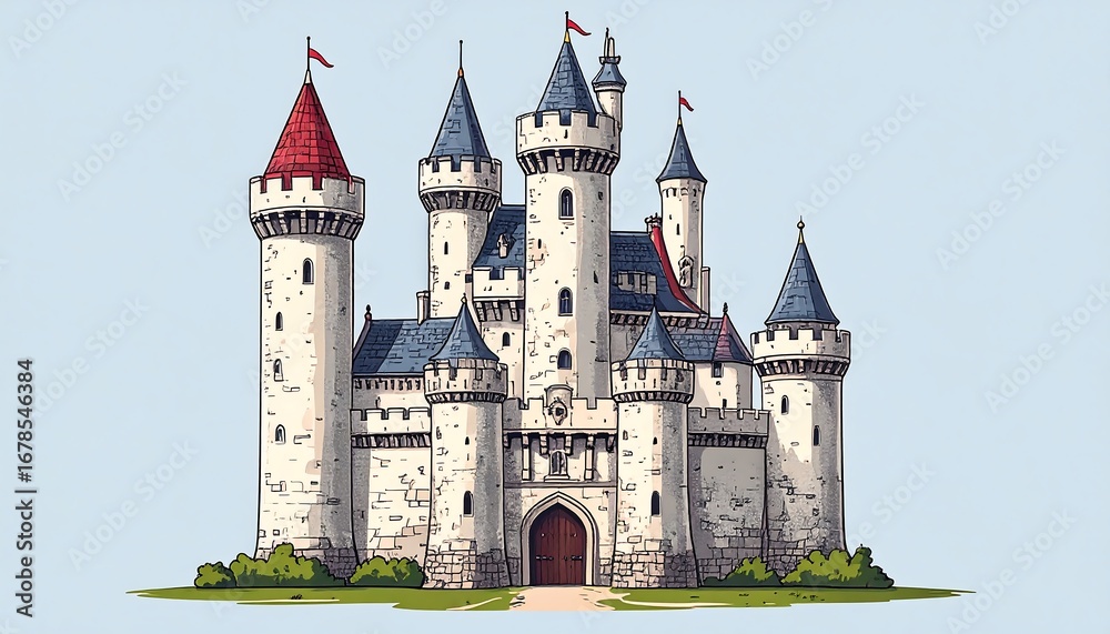 Fototapeta premium Medieval castle illustration
