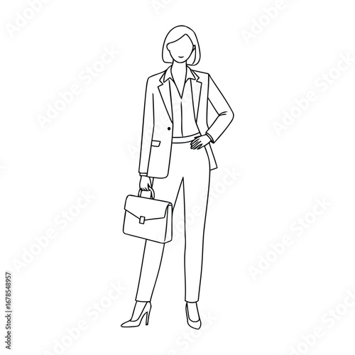 Line art of a Businesswoman