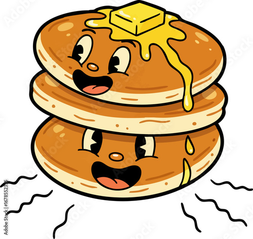 A Bouncing Stack of Pancakes with Melting Butter