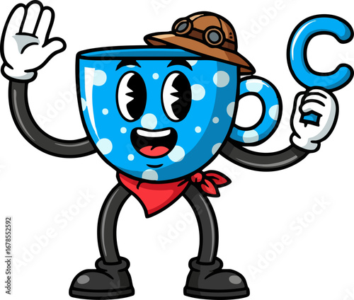 A Brave Teacup Character Ready for Adventure