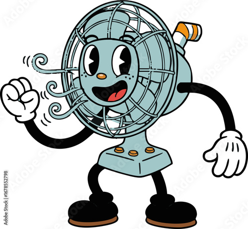 A Cheerful Electric Fan Blowing a Breeze