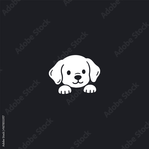 Head dog logo vector icon illustration