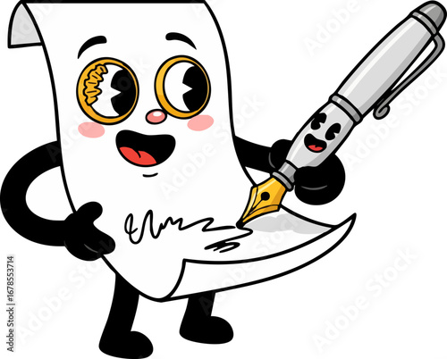 A Happy Paper Letting a Pen Write a Story