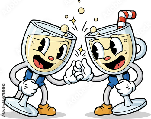 a Pair of Clinking Champagne Glasses