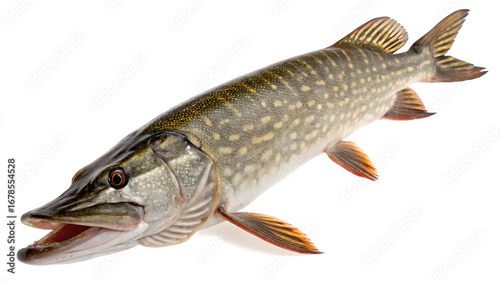 Fototapeta premium pike fish fish on isolated transparent background