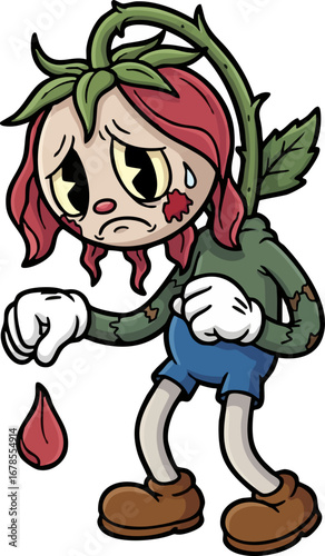 a Sad, Wilted Rose Dropping a Petal
