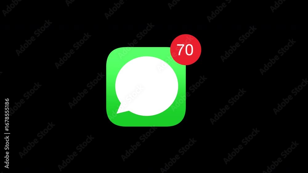 Mobile chat app icon displays rising notifications for missed messages