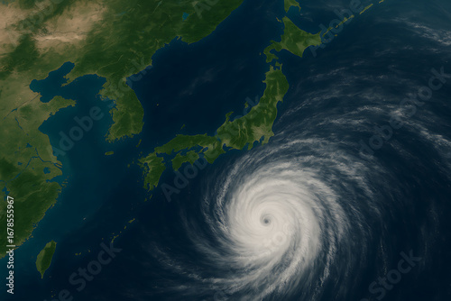 Obraz na płótnie 日本列島に迫る巨大台風 / Giant Typhoon Approaching Japan