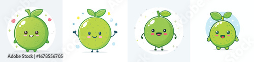 Caimito vector bundle of adorable cartoon characters combined into a fun and creative set.