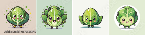 Brussels Sprouts vector bundle of adorable cartoon characters combined into a fun and creative set.