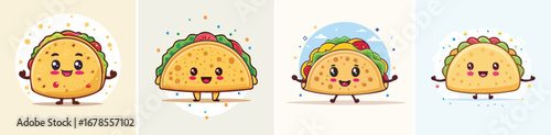 Paratha vector bundle of adorable cartoon characters combined into a fun and creative set.