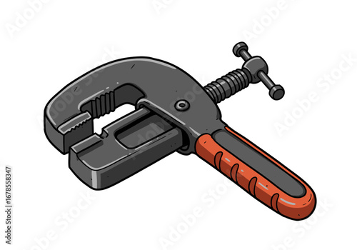 Securely grip materials with this sturdy C-clamp, essential for any workshop or DIY project.
