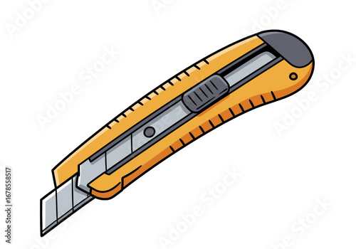 Sharp utility knife with retractable blade for precise cutting tasks in crafting and construction