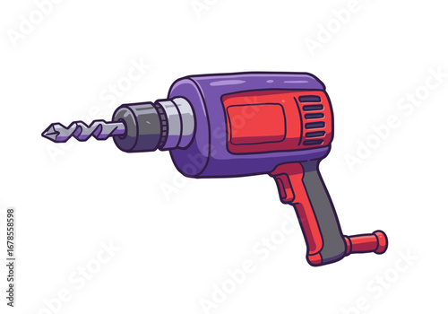 Powerful cordless drill with sharp bit ready for construction and DIY projects