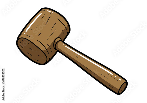Stunning wooden mallet tool ready for crafting, woodworking, or judicial use, offering a classic, durable feel.