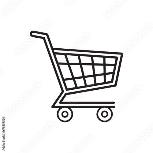 Minimal Shopping Cart Icon Design for E-commerce and Online Store