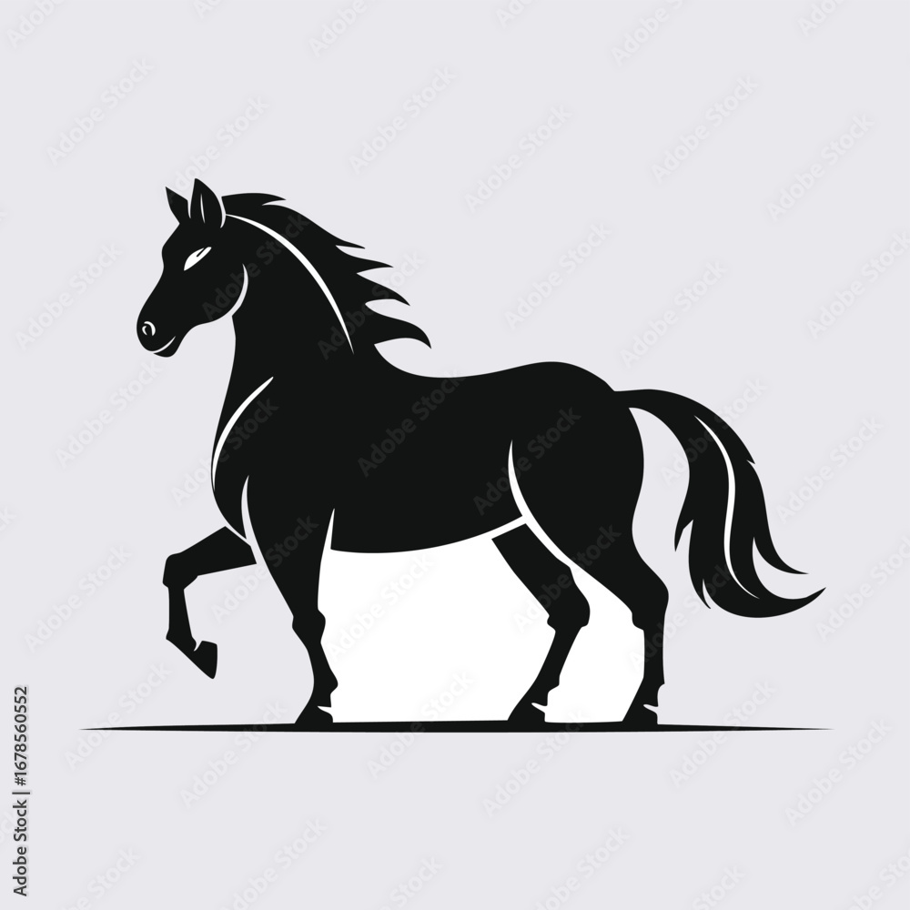 Obraz premium Horse vector icon artwork featuring clear and bold outlines.