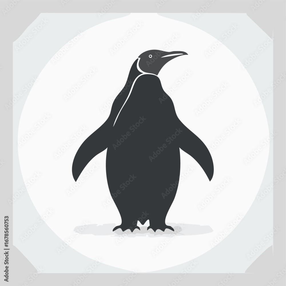 Fototapeta premium Penguin vector icon artwork featuring clear and bold outlines.