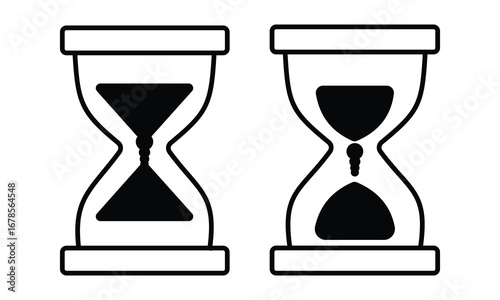 Hourglass Icon vector simple Isolated. Sandglass icons on transparent background. Vector illustration. 