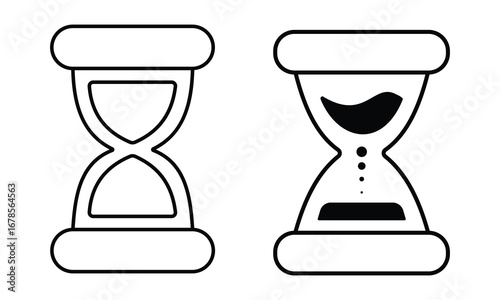 Hourglass Icon vector simple Isolated. Sandglass icons on transparent background. Vector illustration. 
