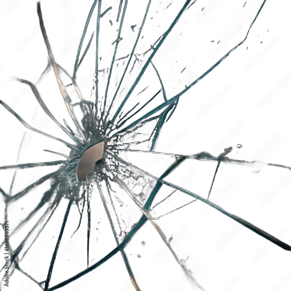 Obraz premium Broken glass glass shards and cracks on transparent background png shattered fragments png glass breakage png isolated glass pieces png cracked surface effect png transparent background image