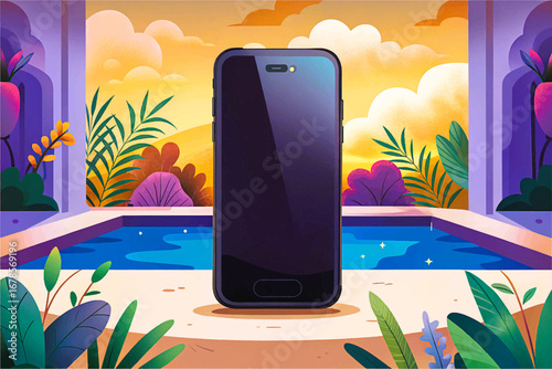 Modern smartphone sleek black glass, luxury digital device, premium collectible technology, futuristic communication object