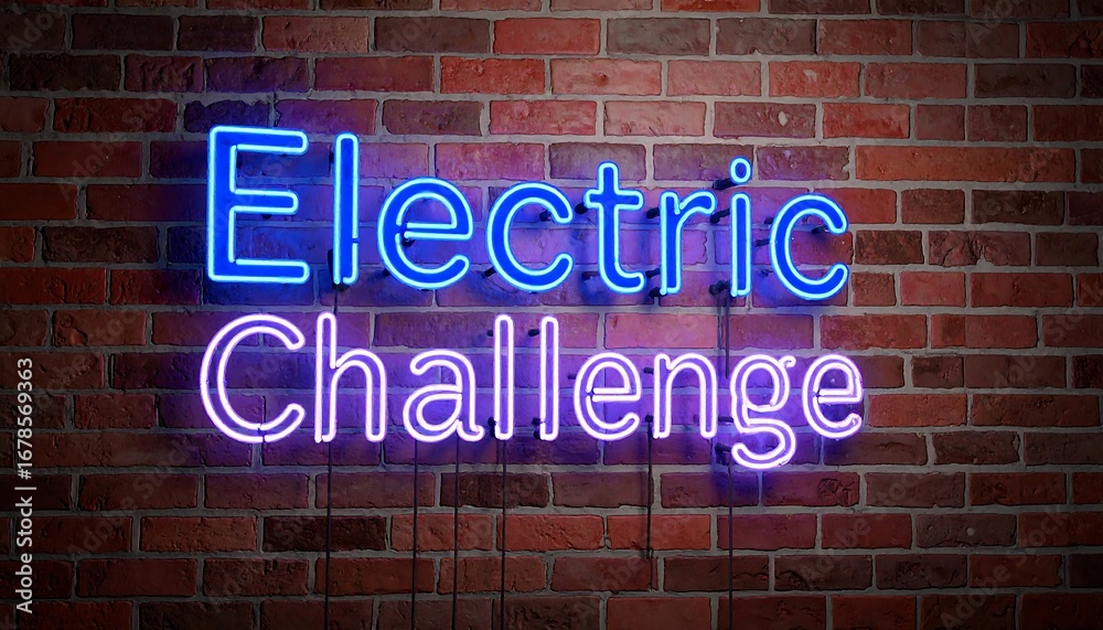 Fototapeta premium Neon sign on brick wall (2)
