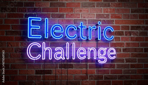 Fototapeta Naklejka Na Ścianę i Meble -  Neon sign on brick wall (2)