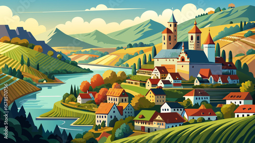 The Upper Middle Rhine Valley in Germany captivates with terraced vineyards, fairy-tale castles, and picturesque towns along the river, a cultural landscape shaped over millennia.