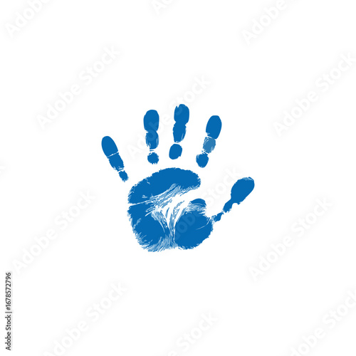 blue hand print