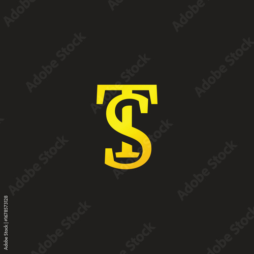 Bold TS monogram logo in a clean, geometric style with sharp angles and modern appeal. Perfect for tech startups, creative studios, or personal branding.