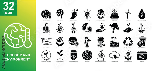  Ecology and Environment glyph icon set