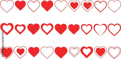 Spread the love using these vibrant red hearts, perfect for Valentine's projects