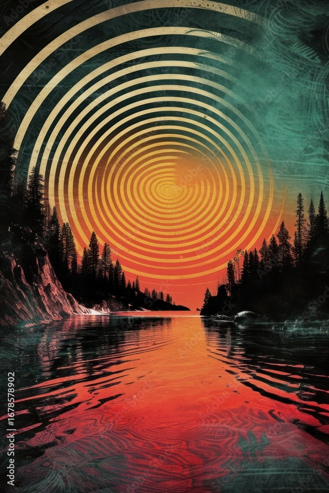 Obraz premium Doppler Effect outdoors painting nature.