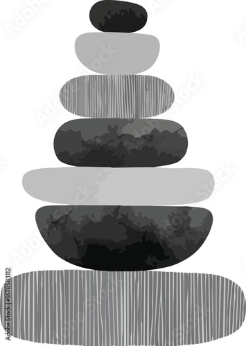 Serene stacked stones art creating a sense of calm balance and modern abstract beauty