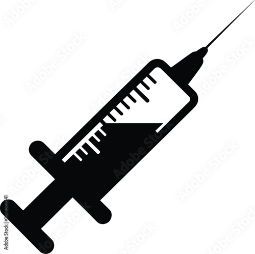 Medical syringe with liquid and needle healthcare