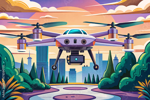 Modern drone quadcopter, luxury digital gadget, premium collectible technology, sleek futuristic flying device
