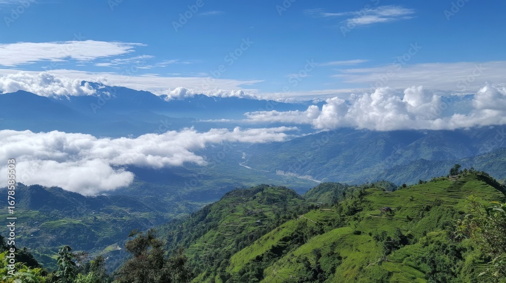 Fototapeta premium Incredible mountain scenery, God's creation, landscape, view from above