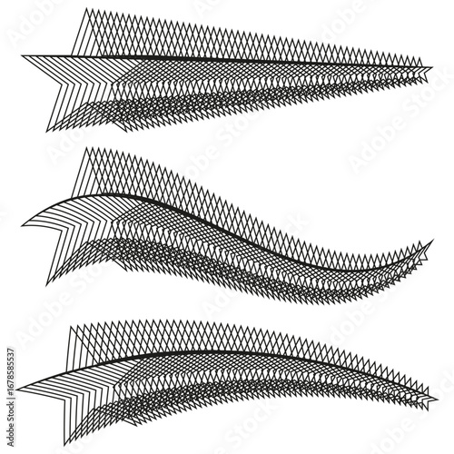Wallpaper Mural Abstract Vector lines. Geometric fluid shapes. Dynamic visual element. Monochrome ripple graphic. Torontodigital.ca