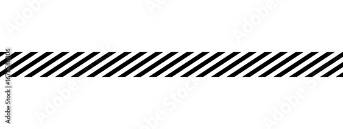 Slash line. Border with diagonal lines. Geometric print for caution tape or barrier. Angle of tilt parallel stripes. Black pattern isolated on white background