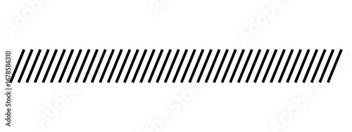 Slash line. Border with diagonal lines. Geometric print for caution tape or barrier. Angle of tilt parallel stripes. Black pattern isolated on white background