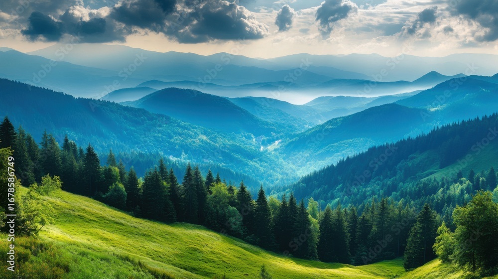 Fototapeta premium Landscape with mountains, beauty, scenery